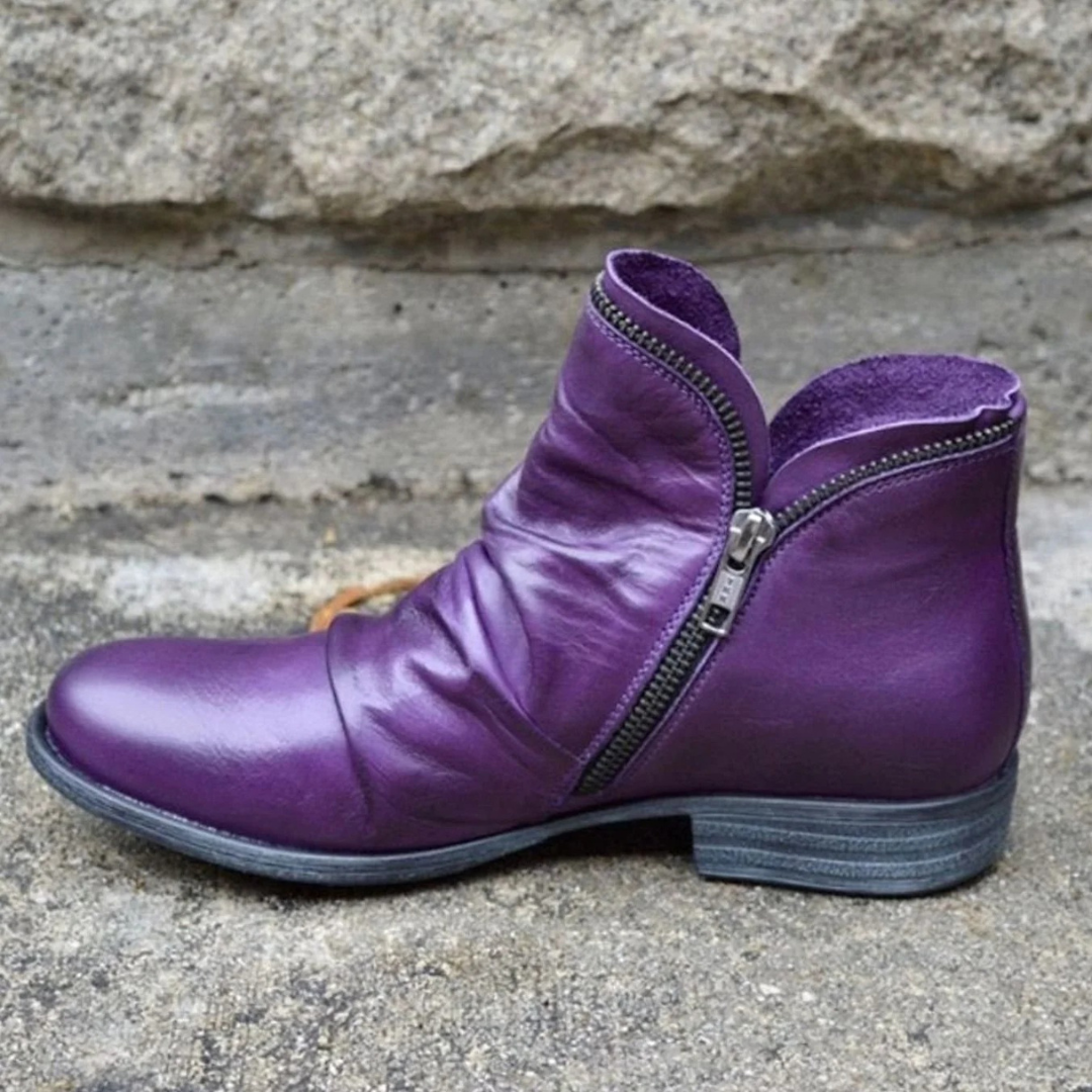 Lucie | Damen Orthopädische Stiefeletten mit Reißverschluss und Komfort Absatz