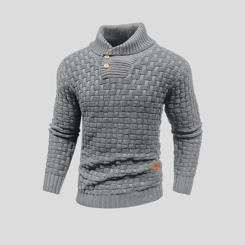 Lukas | Herren Rollkragen Strickpullover mit Zopfmuster