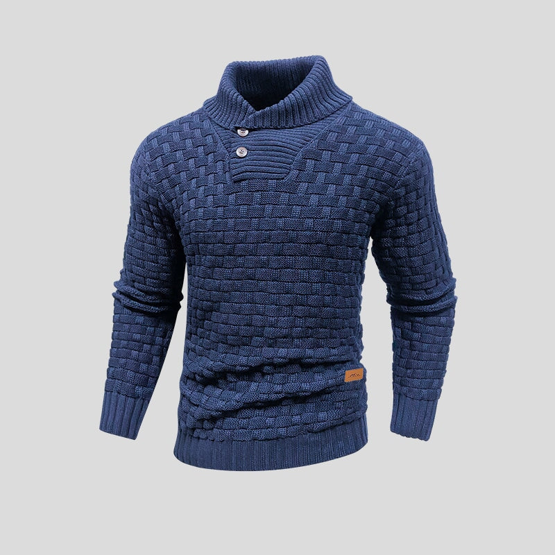 Lukas | Herren Rollkragen Strickpullover mit Zopfmuster