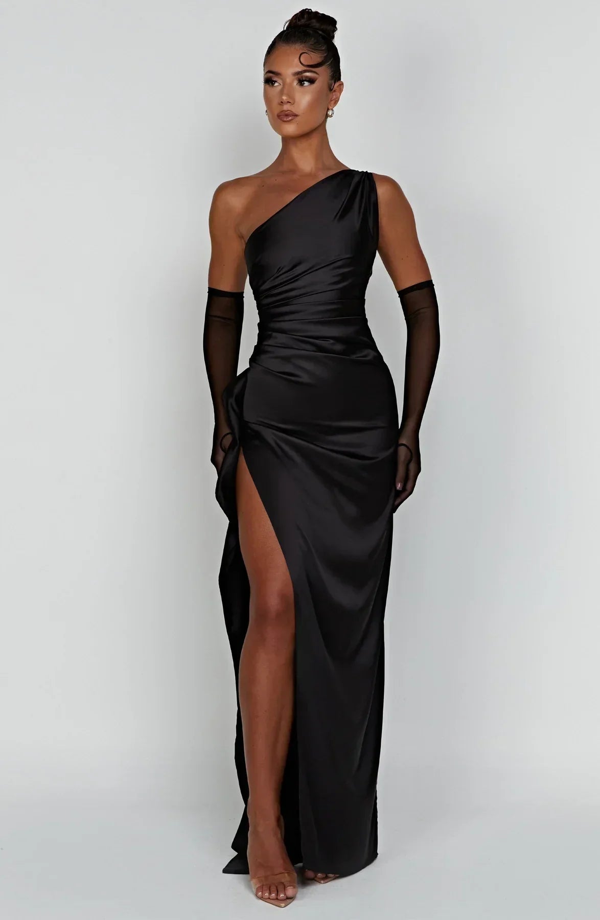 Lysandra | Damen One-Shoulder Abendkleid mit Schlitz