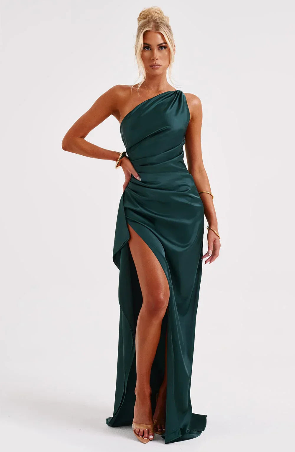 Lysandra | Damen One-Shoulder Abendkleid mit Schlitz