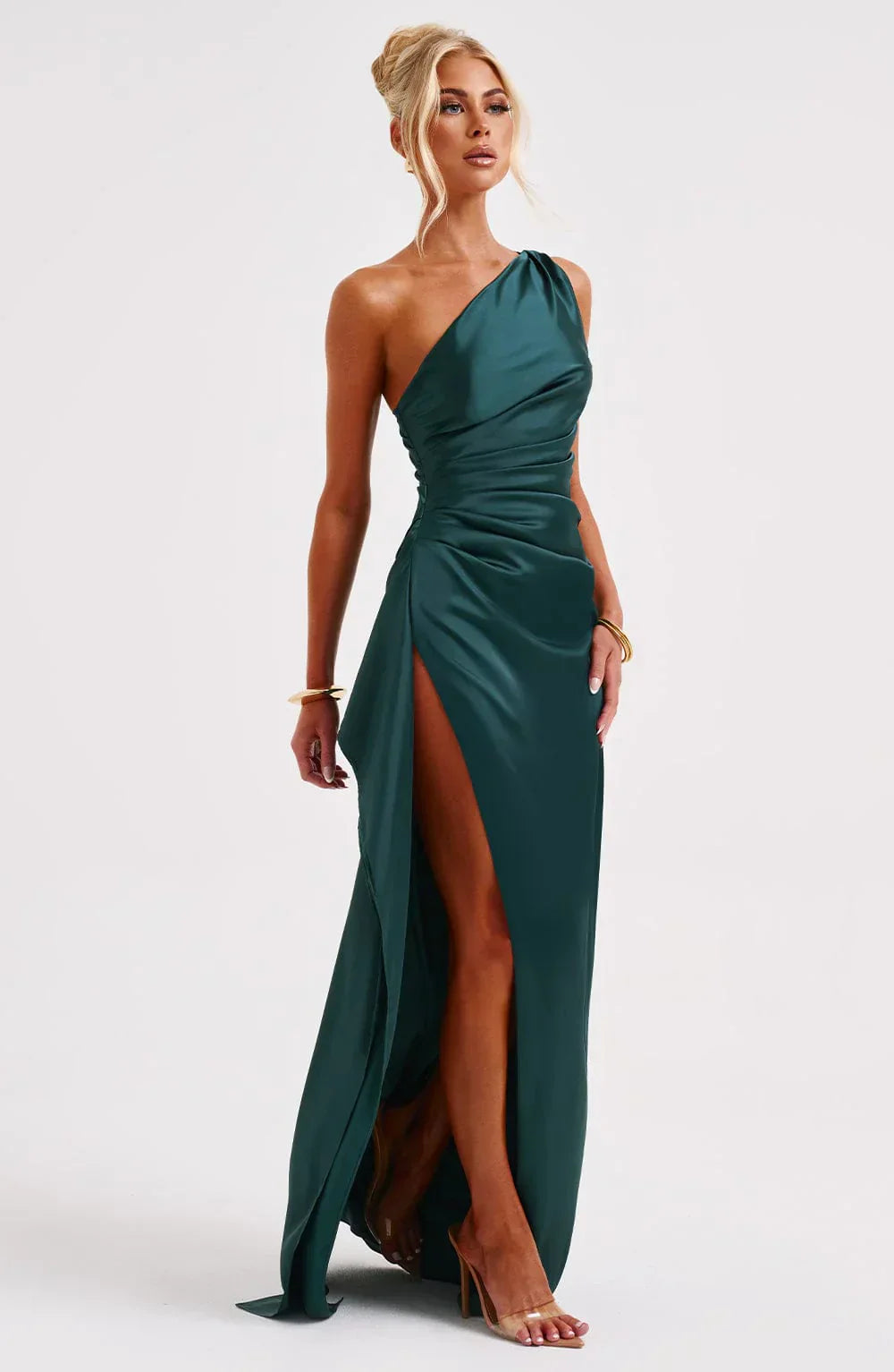 Lysandra | Damen One-Shoulder Abendkleid mit Schlitz