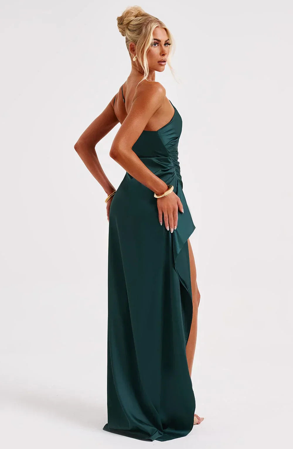 Lysandra | Damen One-Shoulder Abendkleid mit Schlitz