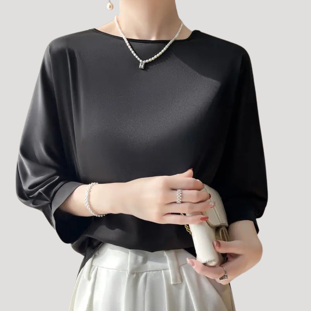 Lysandra | Damen Rundhals Langarm Bluse