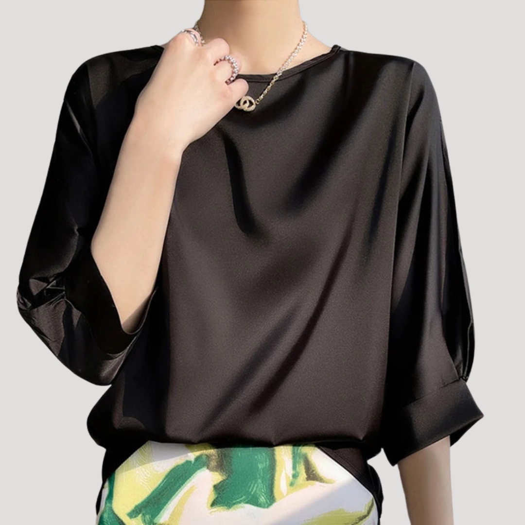 Lysandra | Damen Rundhals Langarm Bluse