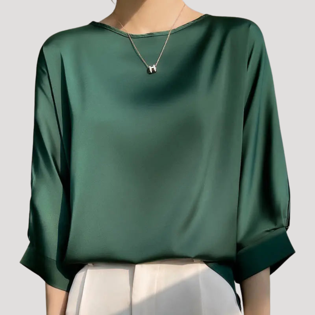Lysandra | Damen Rundhals Langarm Bluse