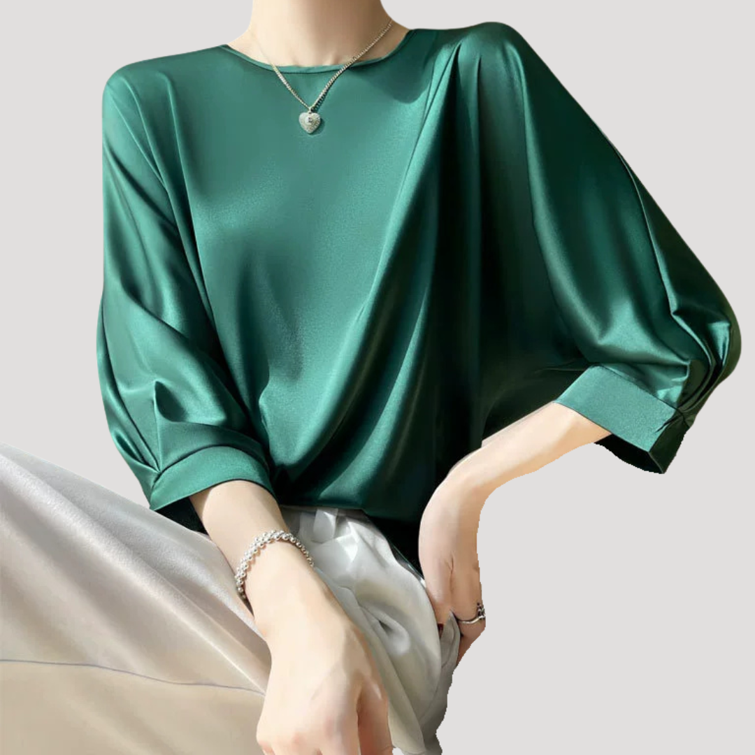 Lysandra | Damen Rundhals Langarm Bluse