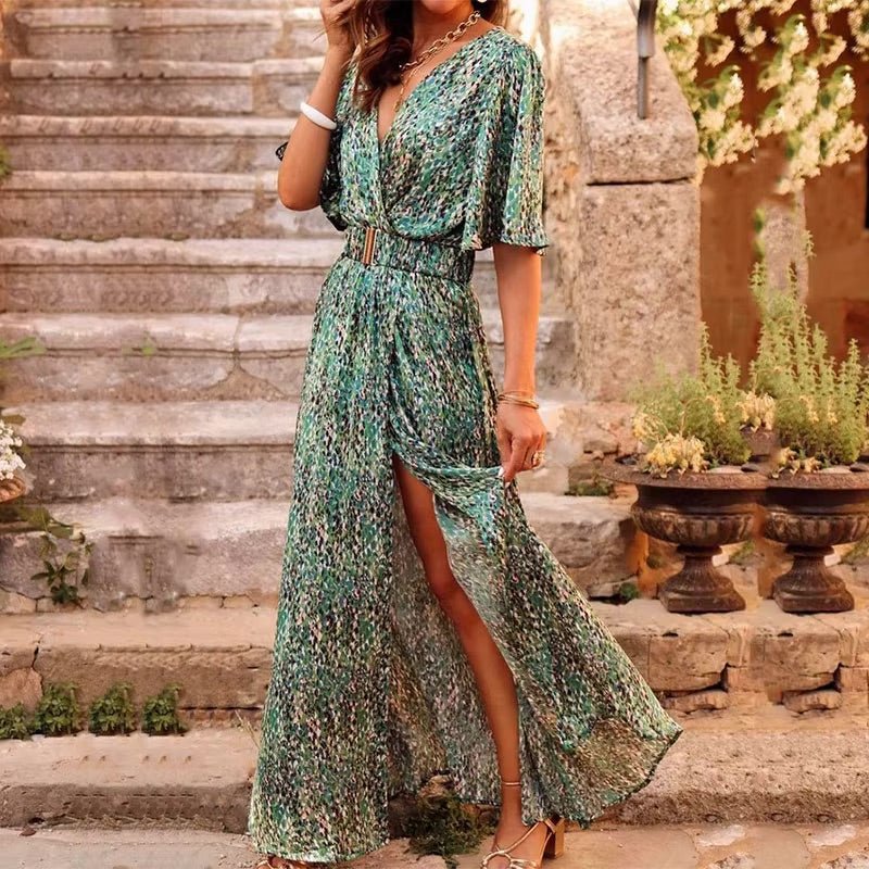 Lysistrata | Damen Wickelkleid Maxikleid V-Ausschnitt