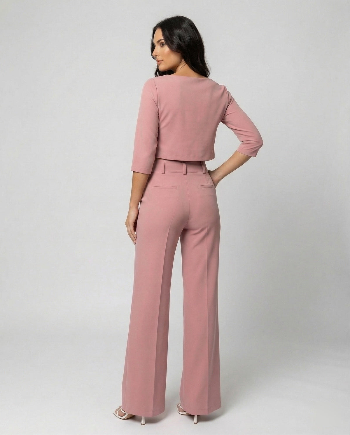 Maiken | Damen Zweiteiler Crop Top Weite Hose Set