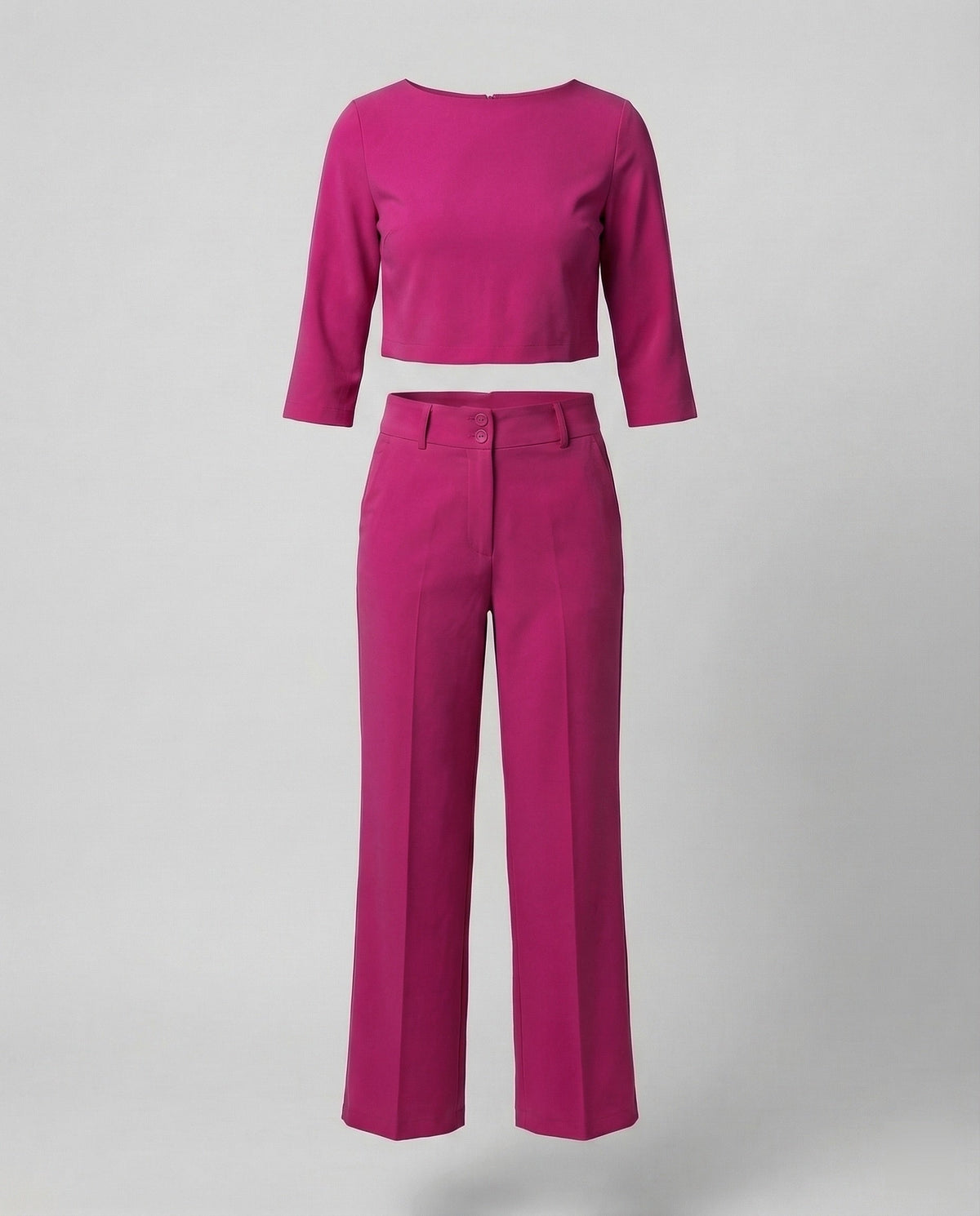 Maiken | Damen Zweiteiler Crop Top Weite Hose Set