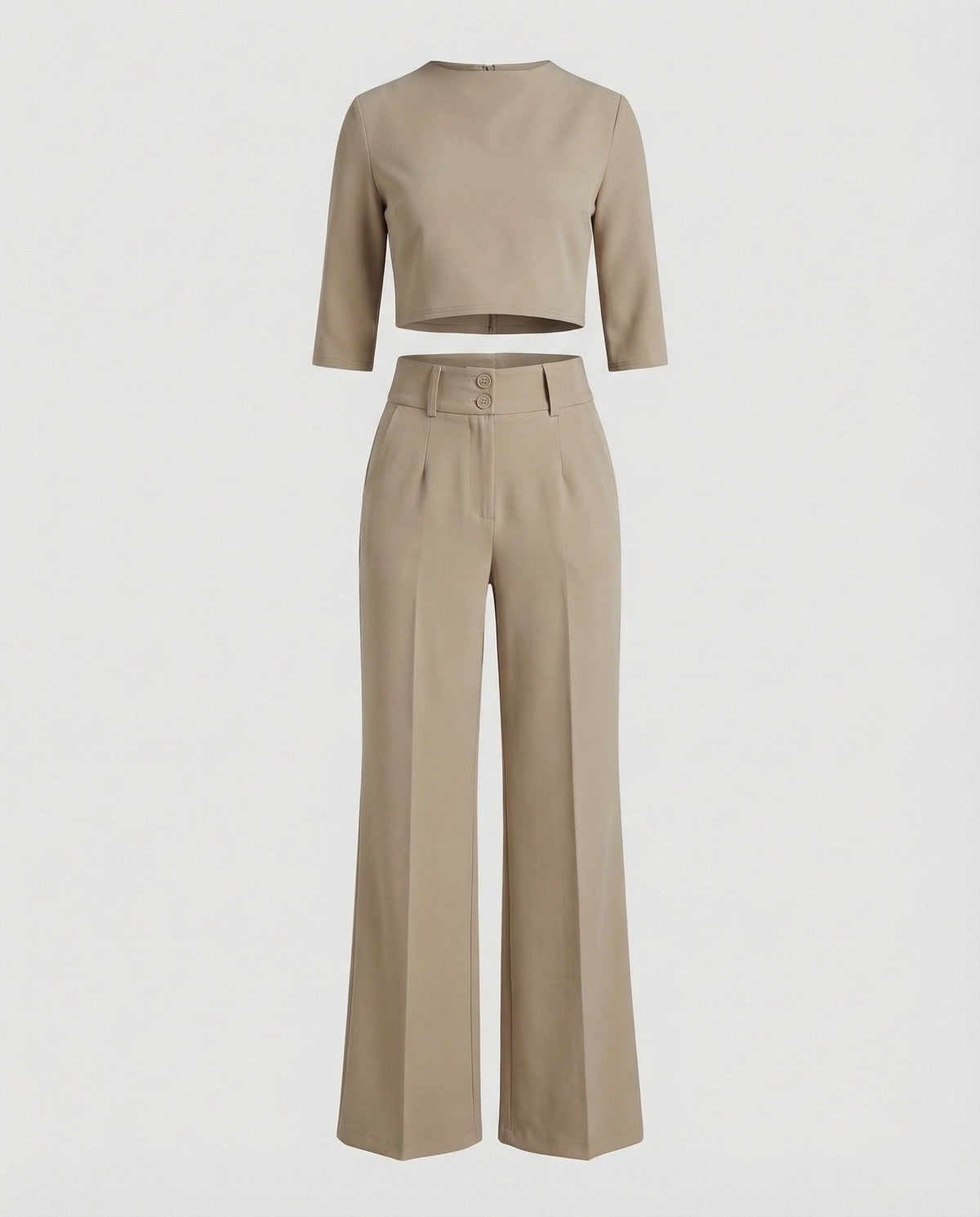 Maiken | Damen Zweiteiler Crop Top Weite Hose Set