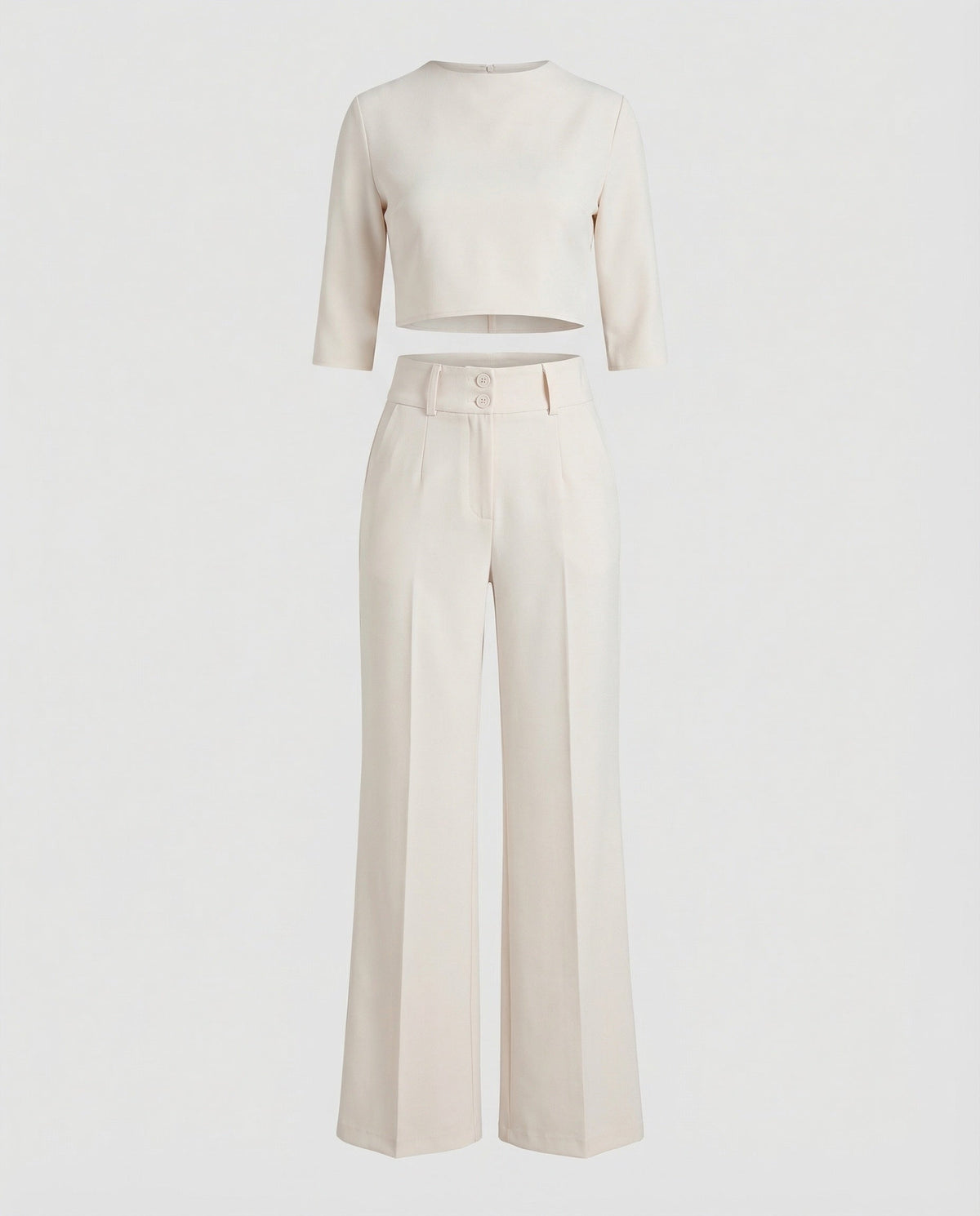 Maiken | Damen Zweiteiler Crop Top Weite Hose Set