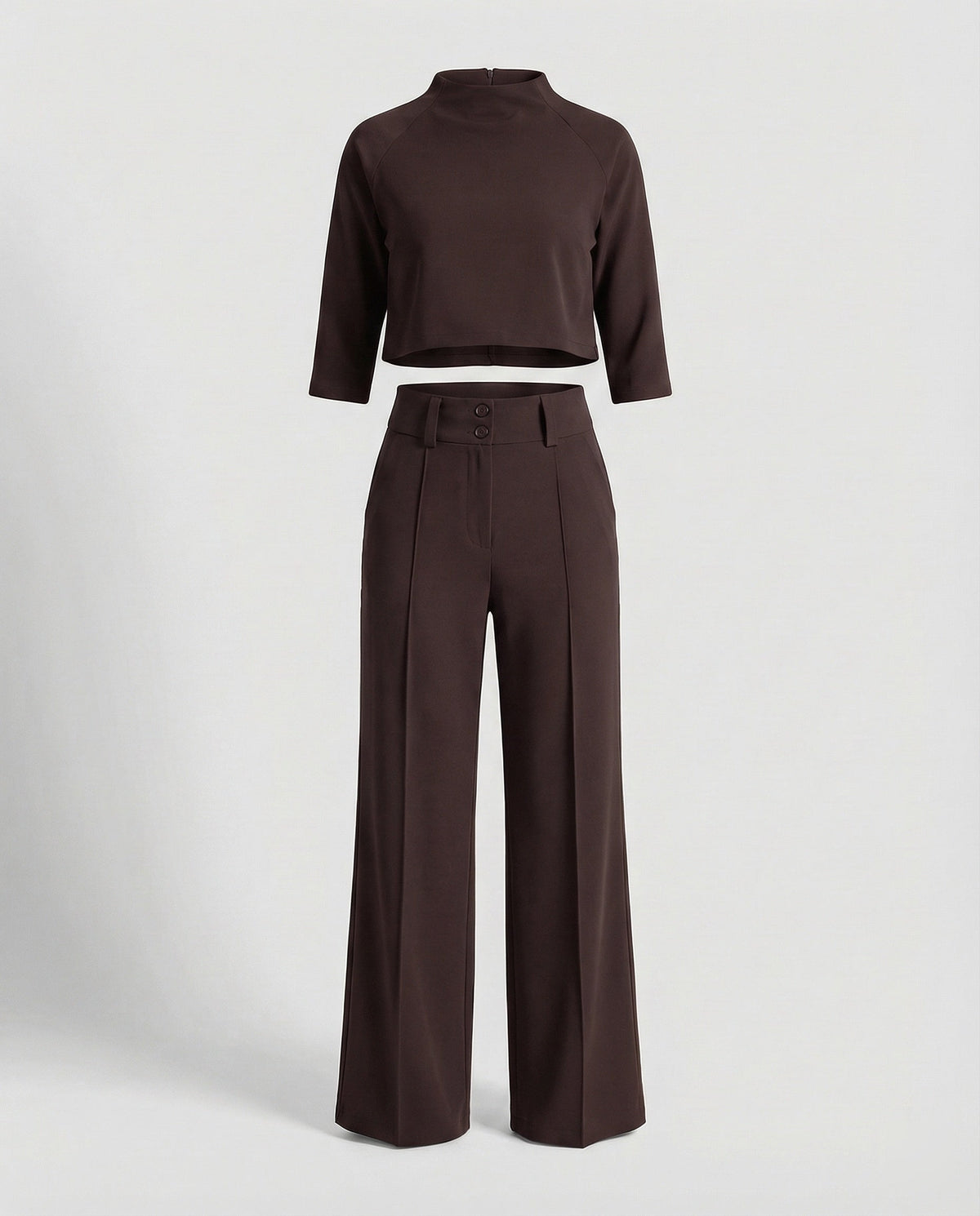 Maiken | Damen Zweiteiler Crop Top Weite Hose Set