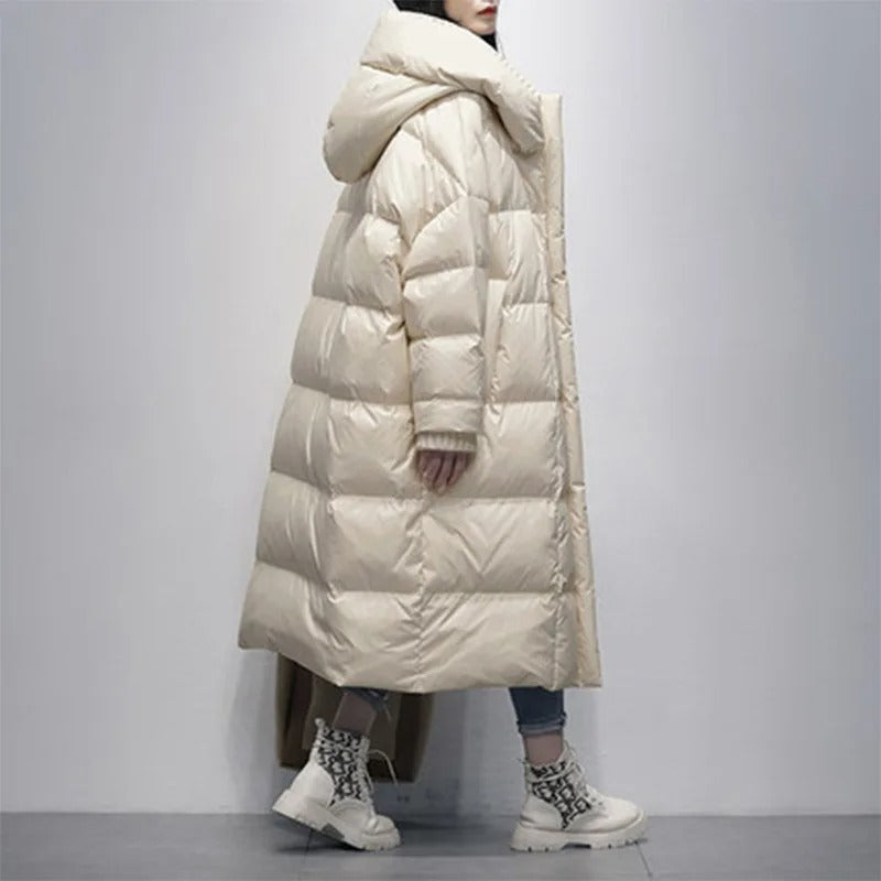 Damen Puffermantel | Lange Winterjacke | Leicht & Extra Warm