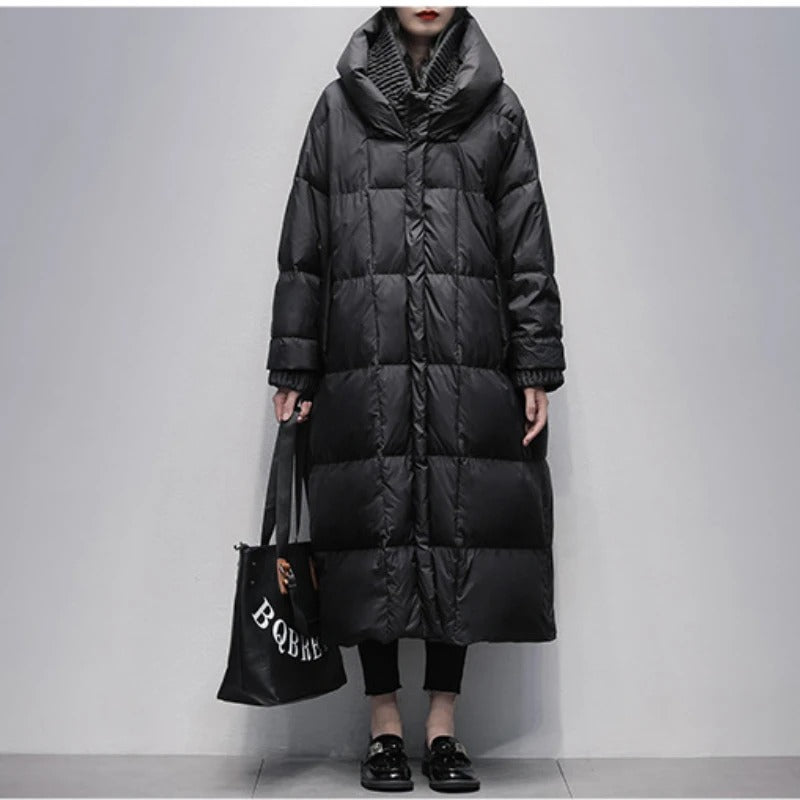 Damen Puffermantel | Lange Winterjacke | Leicht & Extra Warm