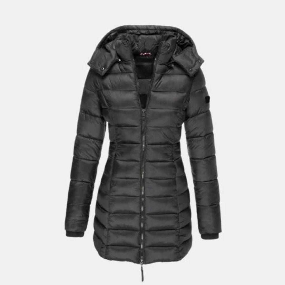 Manuela | Damen Steppjacke mit Kapuze, Reißverschluss und Schmalem Schnitt