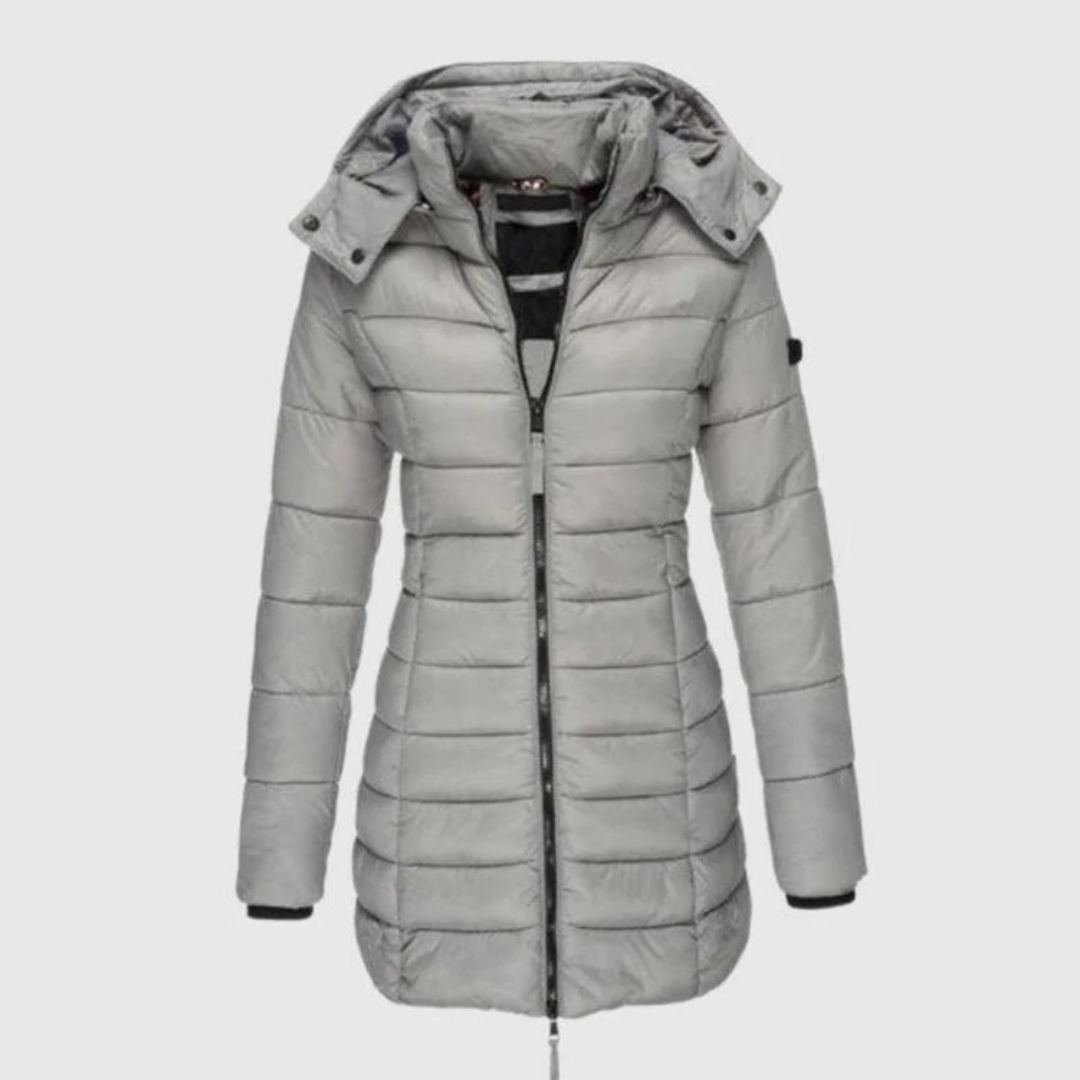 Manuela | Damen Steppjacke mit Kapuze, Reißverschluss und Schmalem Schnitt
