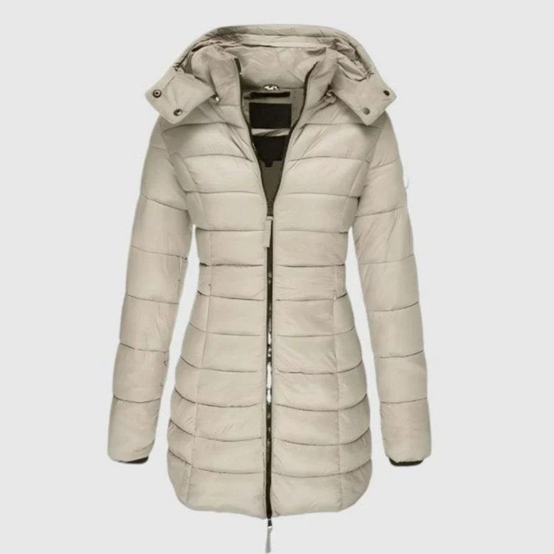 Manuela | Damen Steppjacke mit Kapuze, Reißverschluss und Schmalem Schnitt