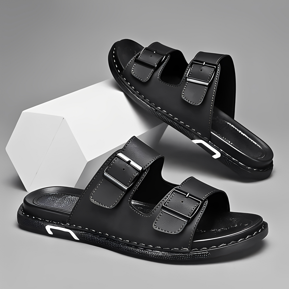 Marcello - Moderne Herren-Sandalen mit Doppelriemen-Design