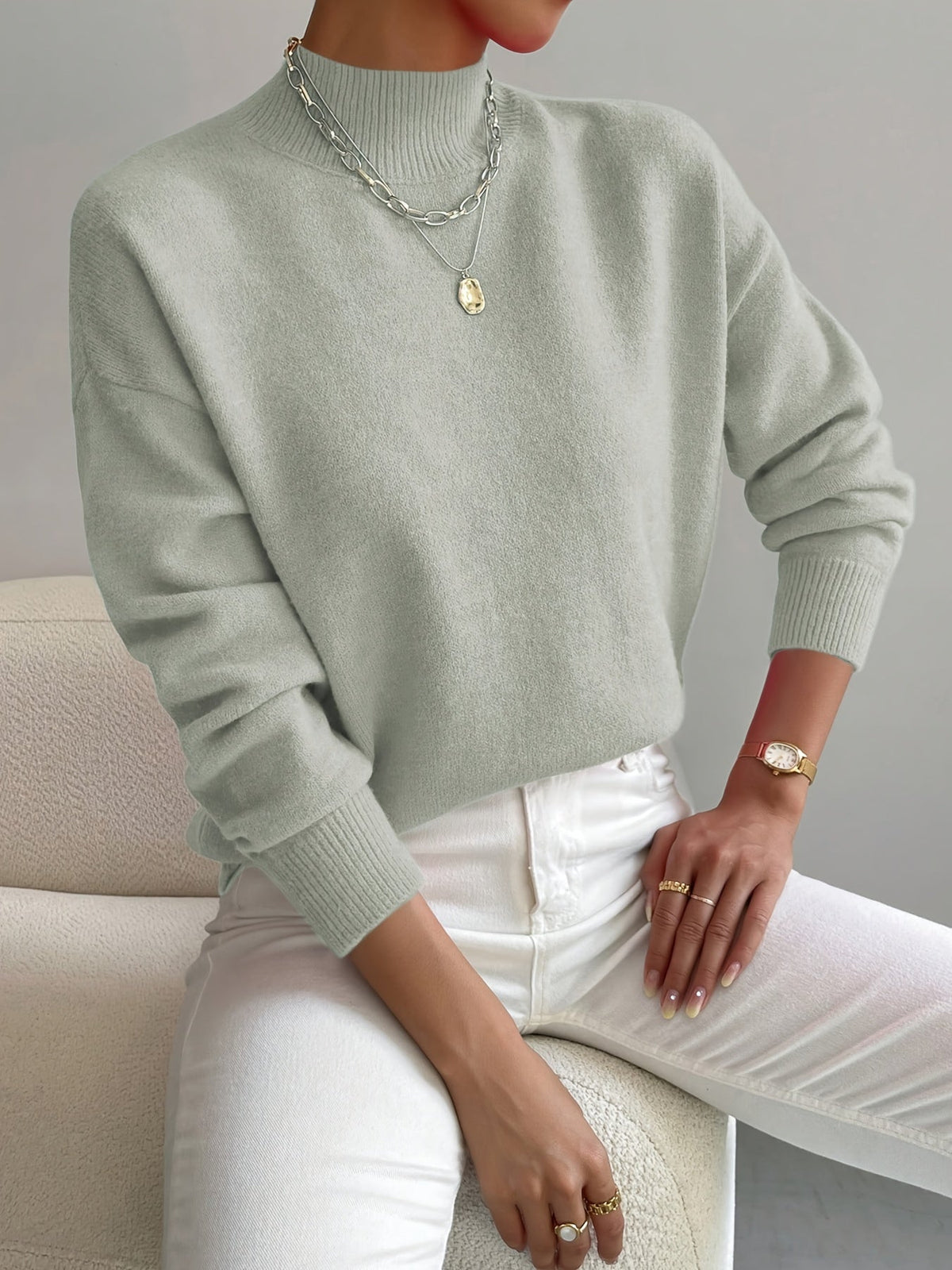 Elke | Damen Eleganter Rollkragenpullover