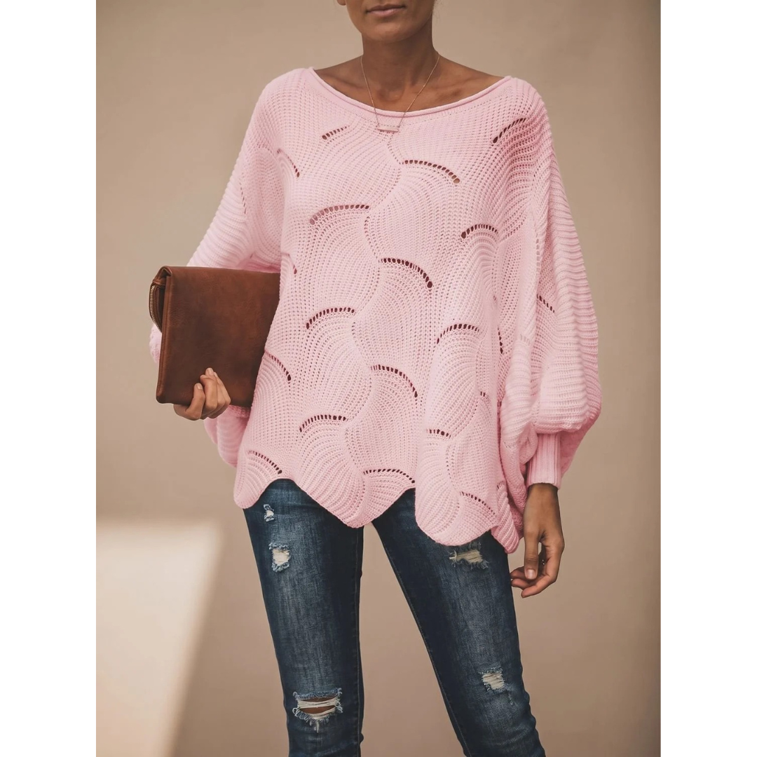 Mariella | Damen Strickpullover mit weitem langen Arm und Muster