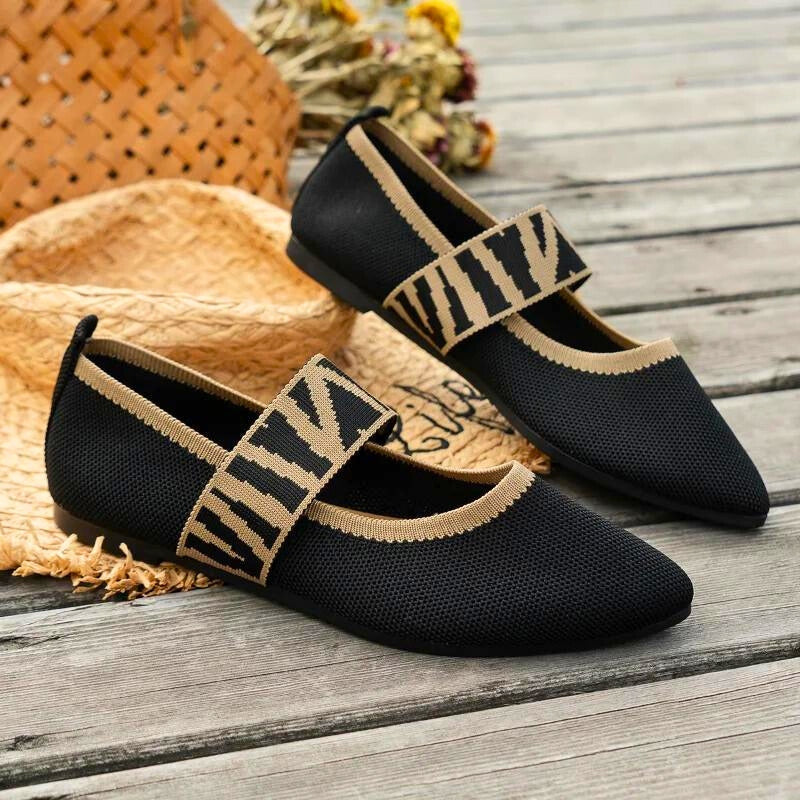 Marlena | Damen Mary Jane Karomuster Ballerinas