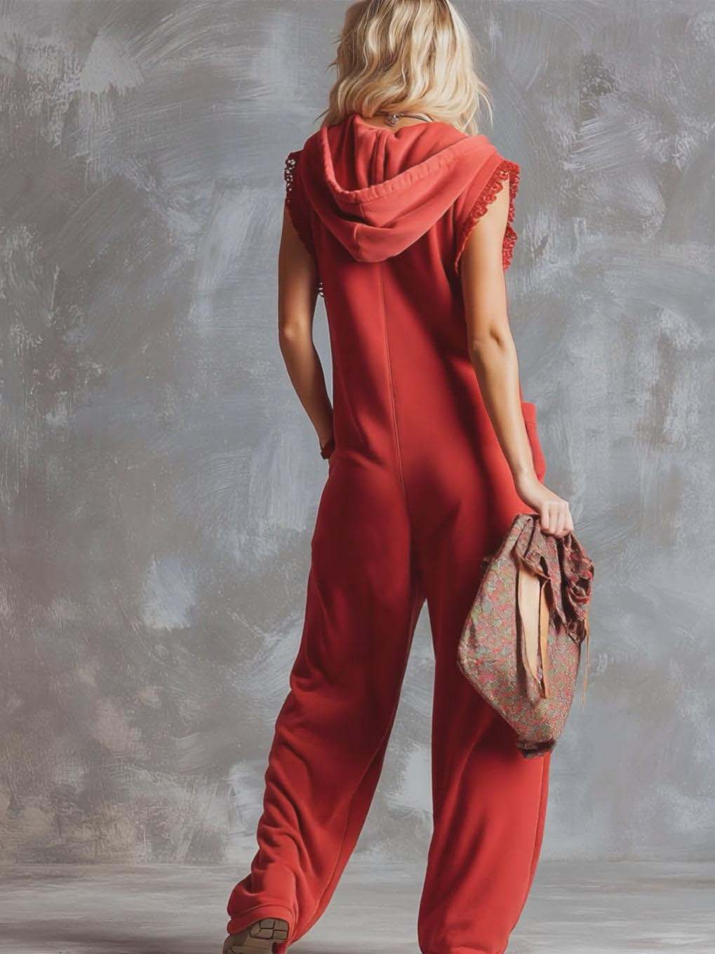 Marlinka | Damen Kapuzen Jumpsuit mit Reißverschluss