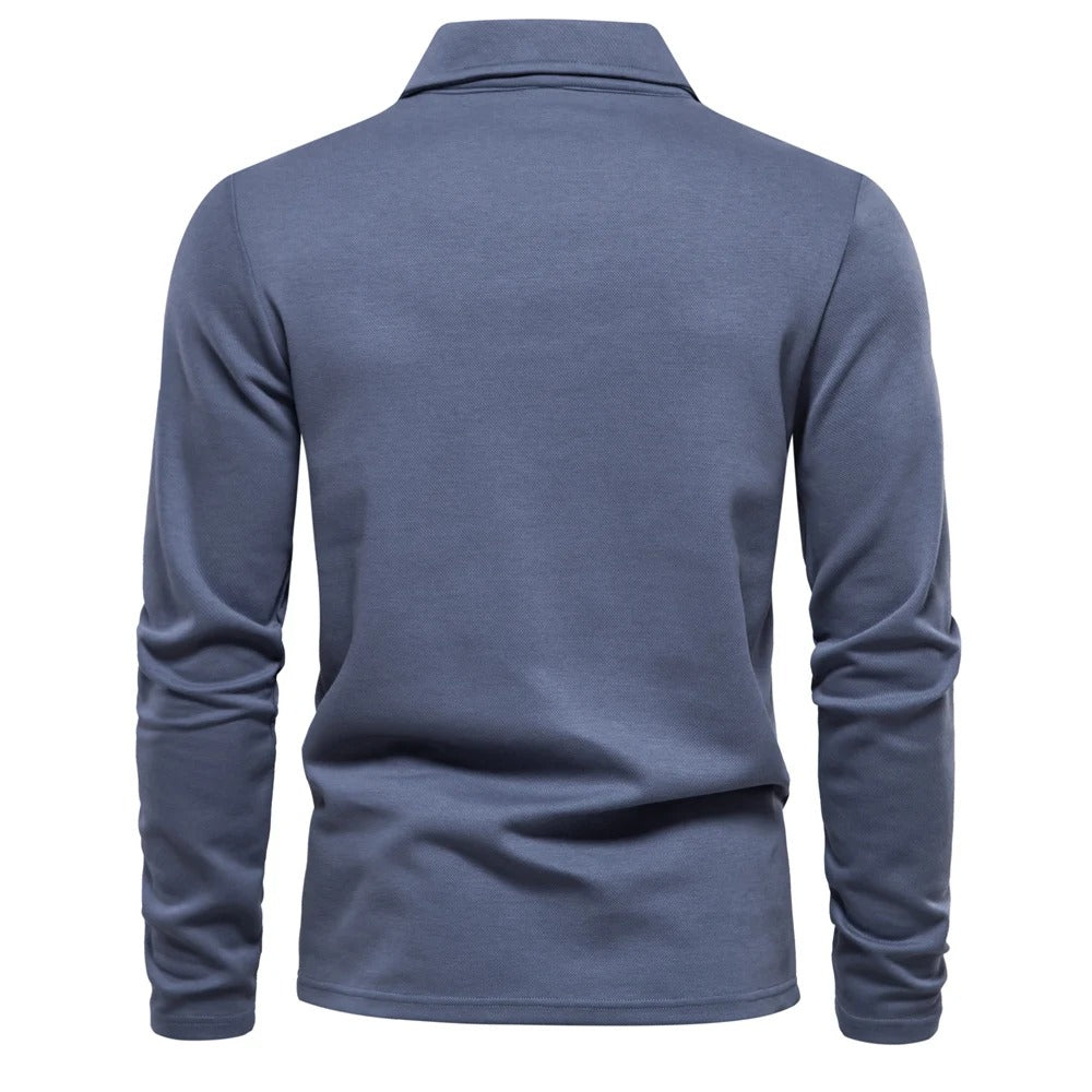 Matthias | Herren Langarm Poloshirt mit Polokragen
