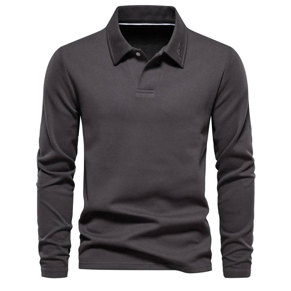 Matthias | Herren Langarm Poloshirt mit Polokragen