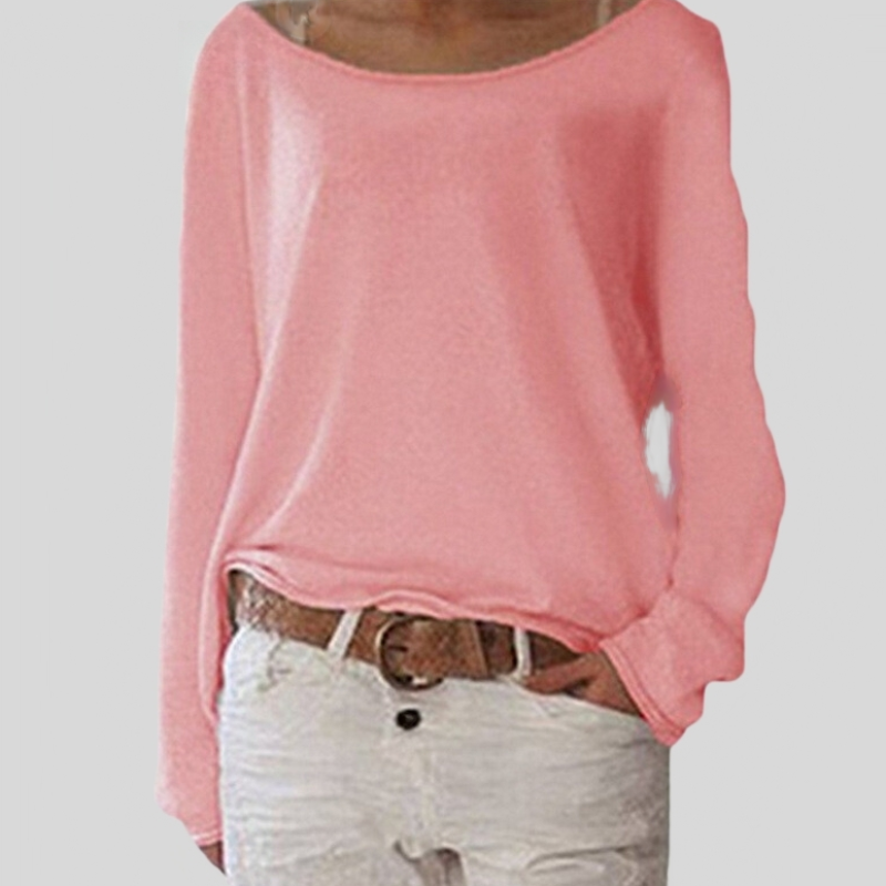 Mirka | Damen Langarmshirt Rundhals Legerer Schnitt