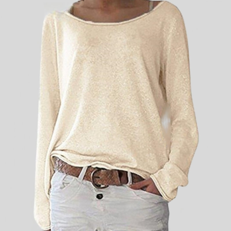 Mirka | Damen Langarmshirt Rundhals Legerer Schnitt