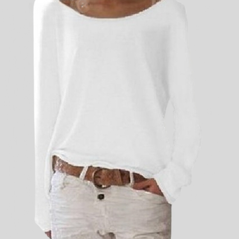 Mirka | Damen Langarmshirt Rundhals Legerer Schnitt