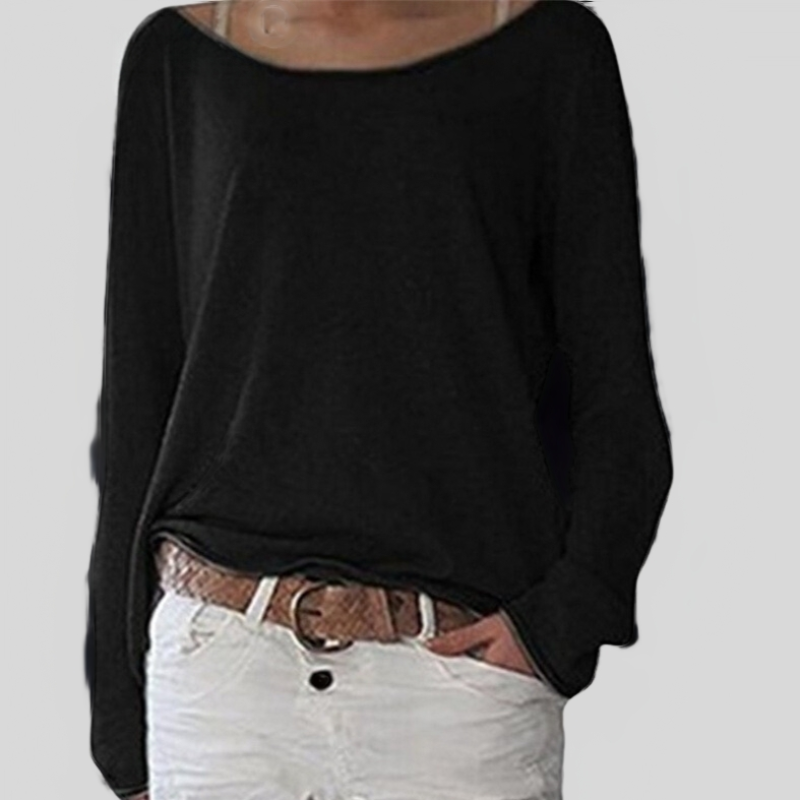 Mirka | Damen Langarmshirt Rundhals Legerer Schnitt