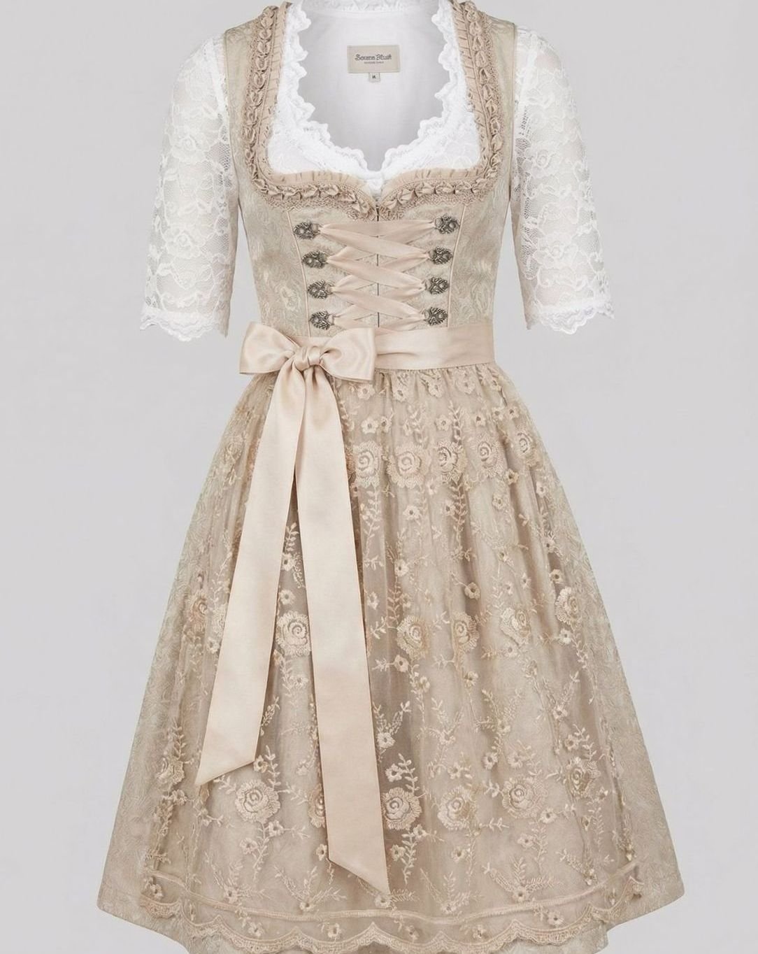 Elisabeth | Oktoberfest Dirndl Kleid Damen Romantisches Blumen Spitzenbluse