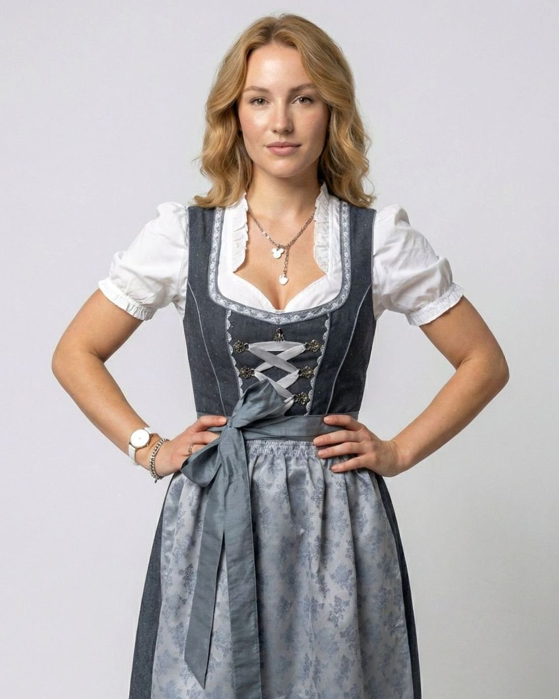 Charlotte | Oktoberfest Dirndl-Kleid Damen Traditionelles 3-teiliges Trachten-Set