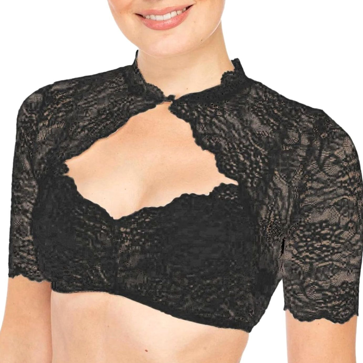 Emilia | Oktoberfest Dirndlbluse Damen Elegante Spitzen-Trachtenbluse