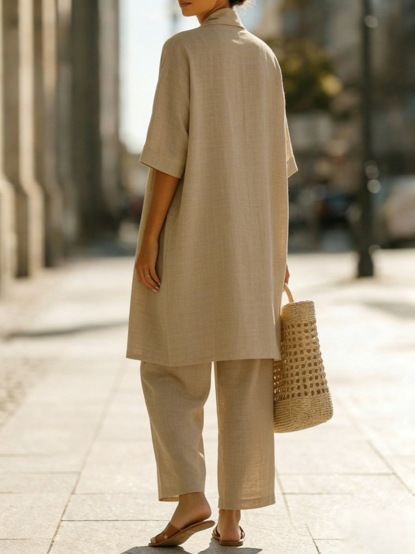 Risteena – Minimalistisches Dreiteiliges Set Aus Leinen Und Baumwolle