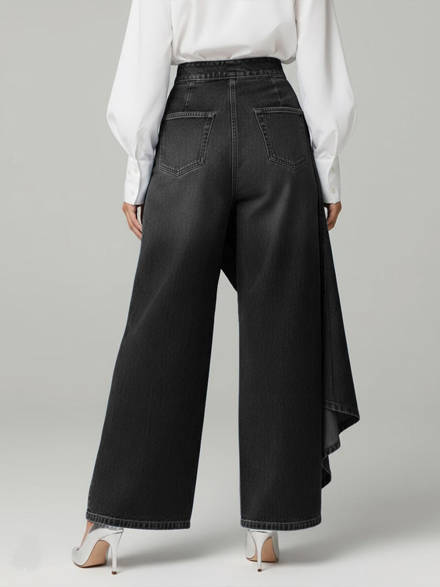 Stylische Damen High-Waisted Weitbein Jeans mit Relaxed Fit