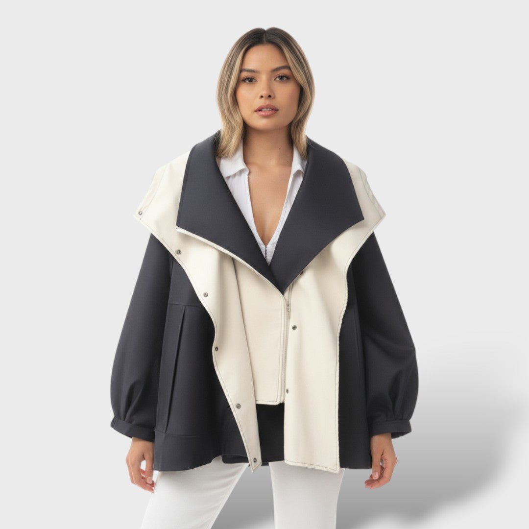 Oversized Kapuzenjacke mit Reverskragen
