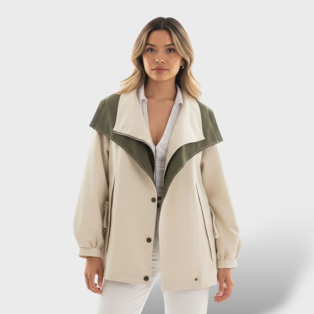 Oversized Kapuzenjacke mit Reverskragen