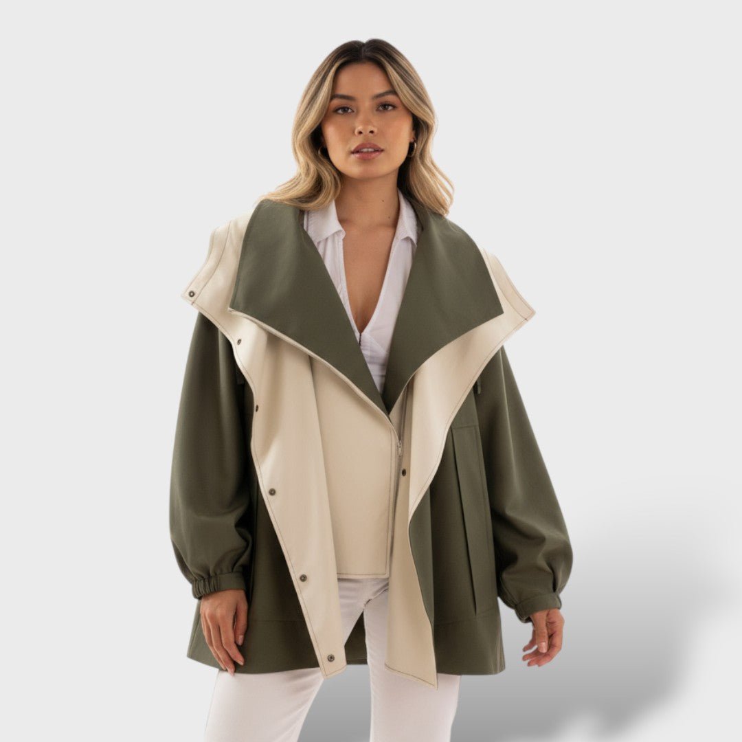 Oversized Kapuzenjacke mit Reverskragen