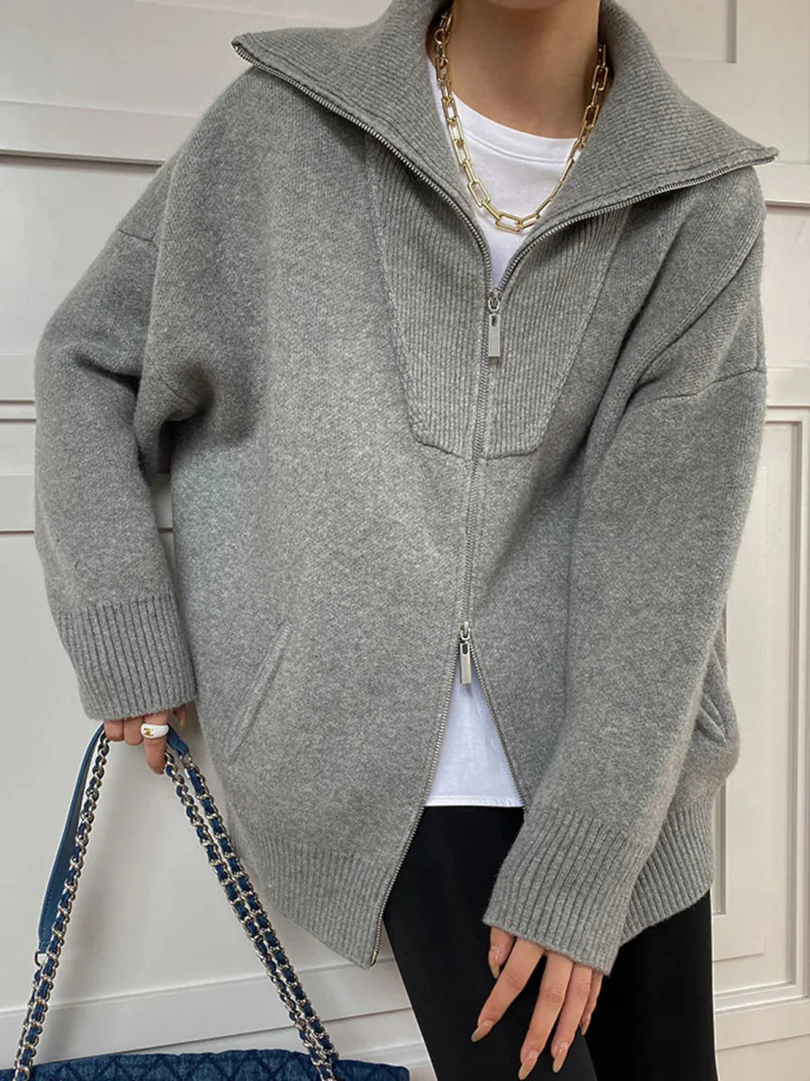 Oversized Offener Kragen-Cardigan