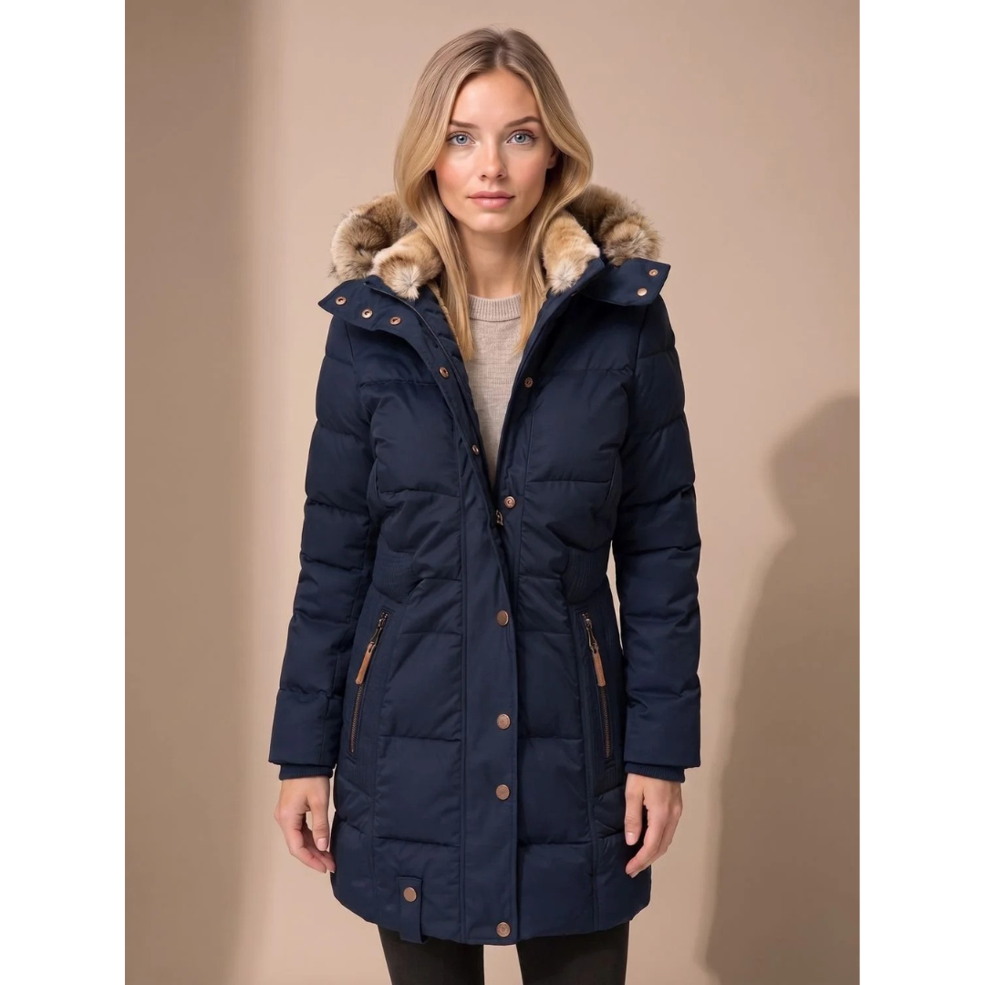 Patricia | Damen Puffer Winterjacke mit Kapuze und Angenehmer Form
