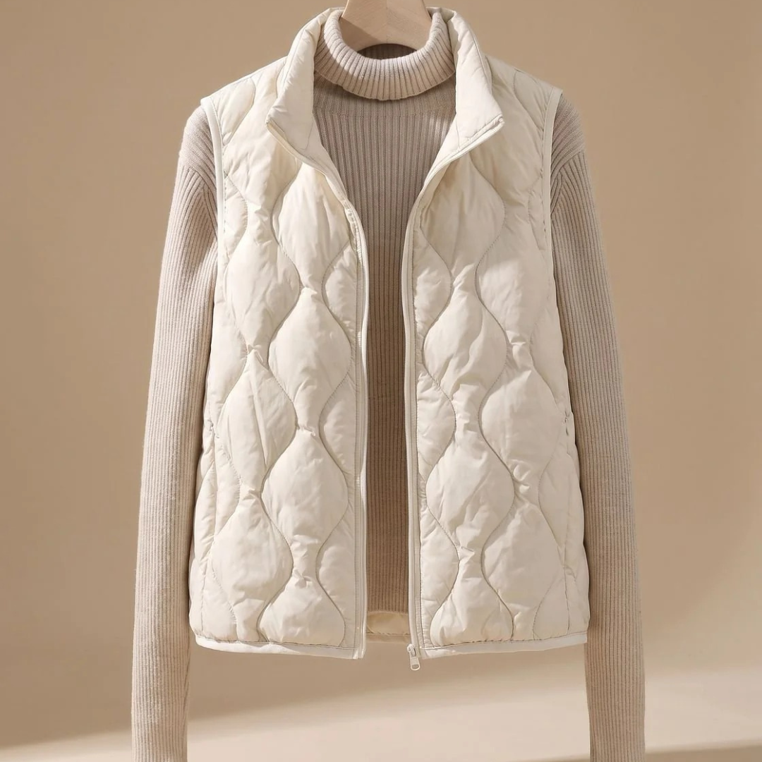 Pella | Damen Weste mit Stehkragen, Taschen und Muster