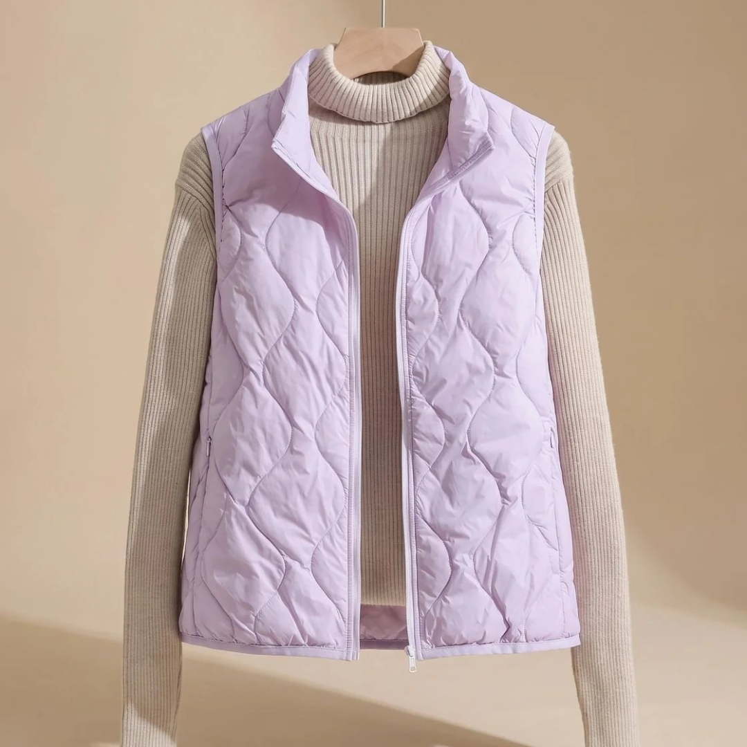 Pella | Damen Weste mit Stehkragen, Taschen und Muster