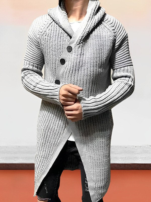 Lässige Strickjacke mit Kapuze aus langem Strick - MICHAEL