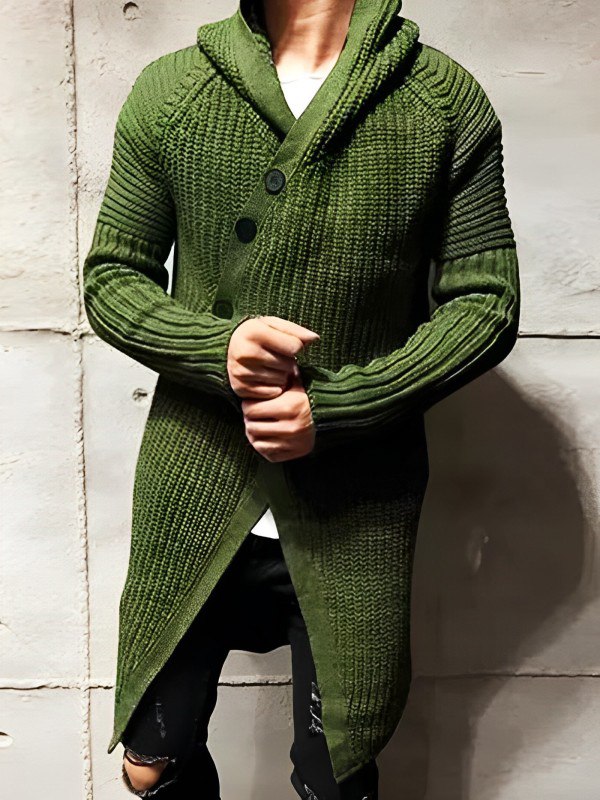 Lässige Strickjacke mit Kapuze aus langem Strick - MICHAEL
