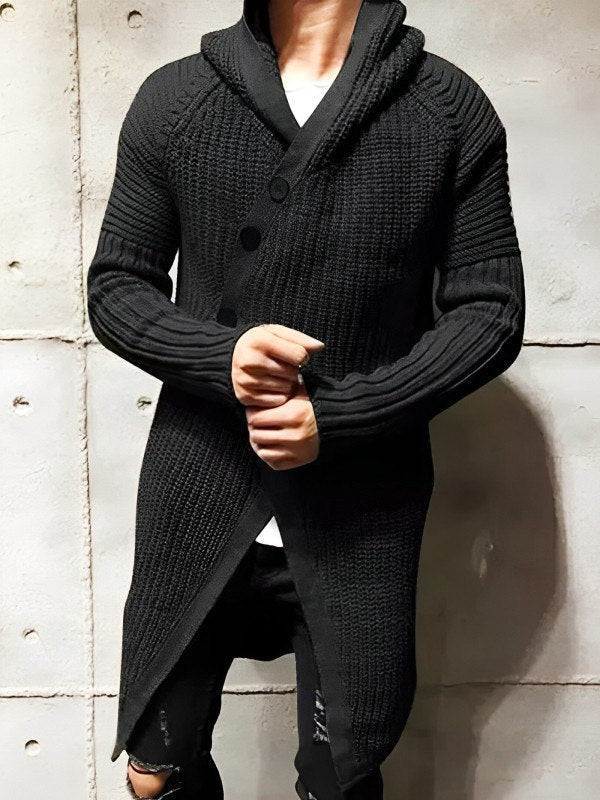 Lässige Strickjacke mit Kapuze aus langem Strick - MICHAEL
