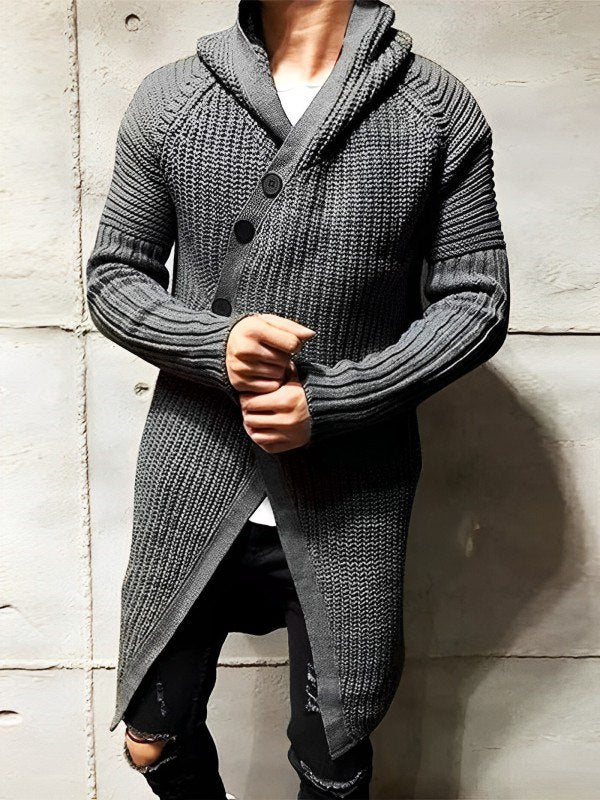 Lässige Strickjacke mit Kapuze aus langem Strick - MICHAEL