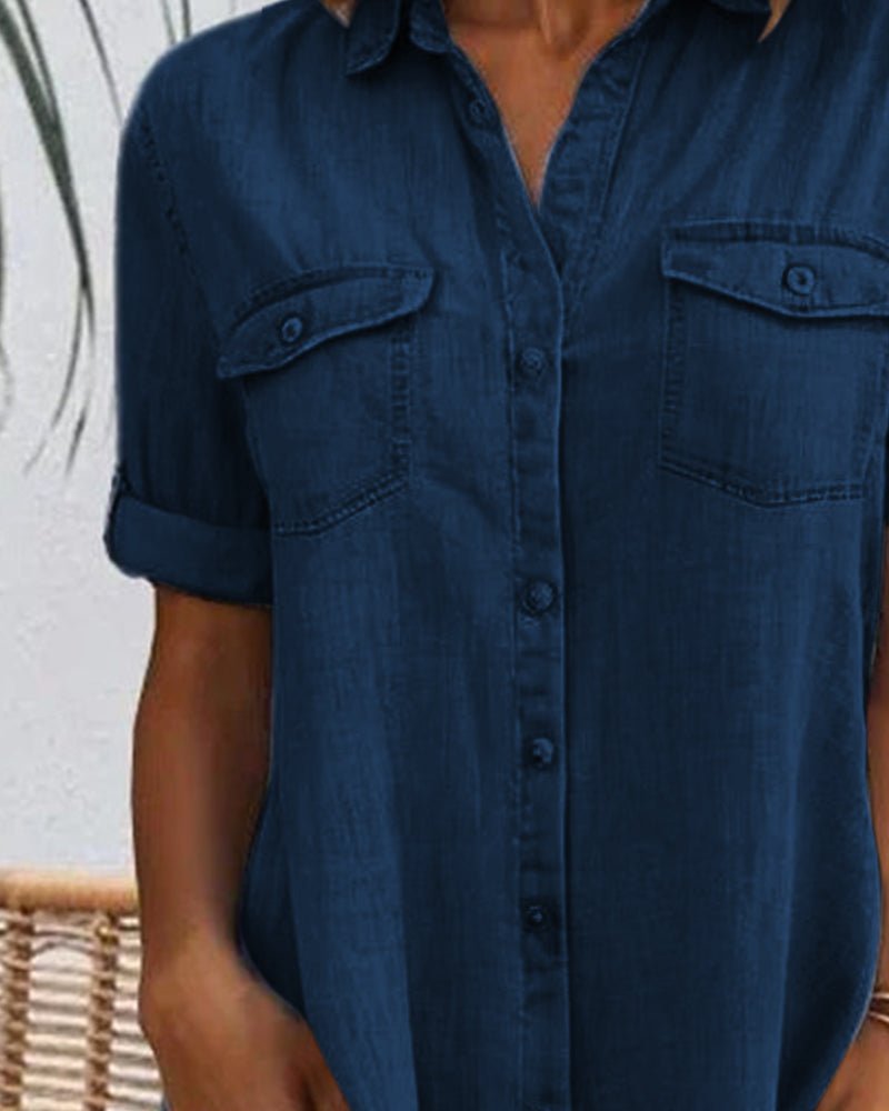 Katharina | Plus Size Jeanskleid Hemdkleid Knöpfen Leicht Casual